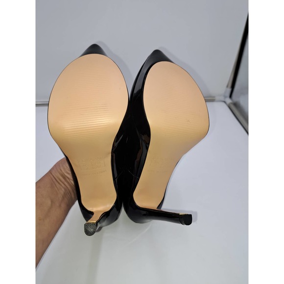 JedKarar Black Patent Stilletto Pointy Snip Toe Platform Pumps 7 - Picture 4 of 12